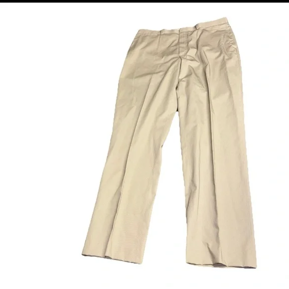 LL Bean Pants Mens 38 Tan Comfort Waist Chino Khaki Dress Pockets Dadcore READ - Picture 2 of 6